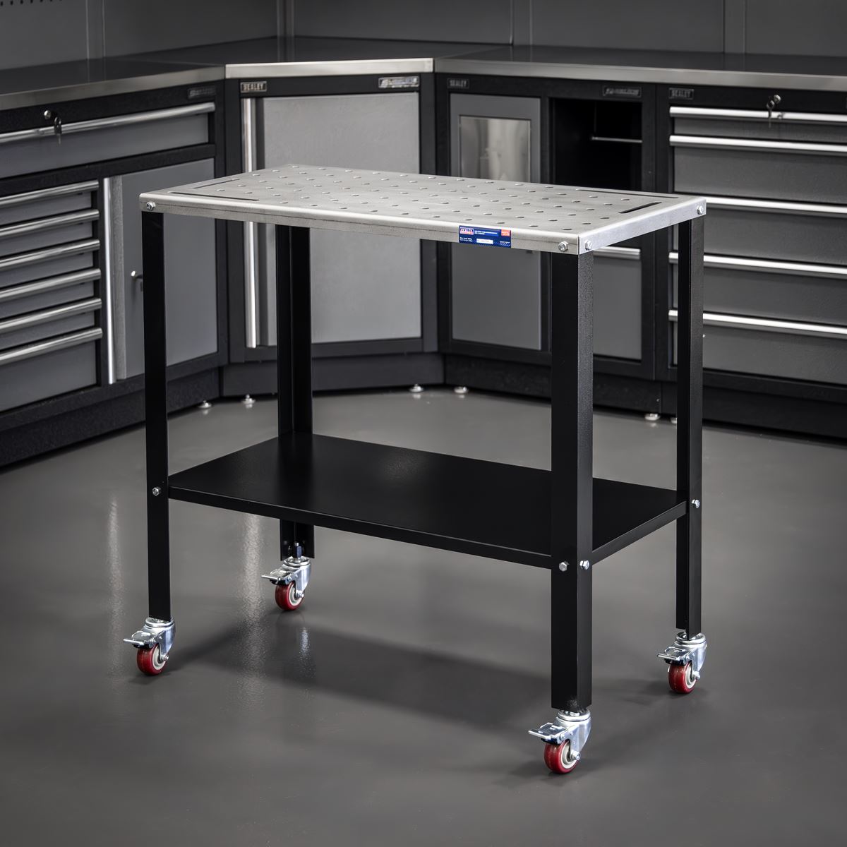 Sealey Galvanized Welding Table Workbench 915 x 460mm Lockable Castors SWT915