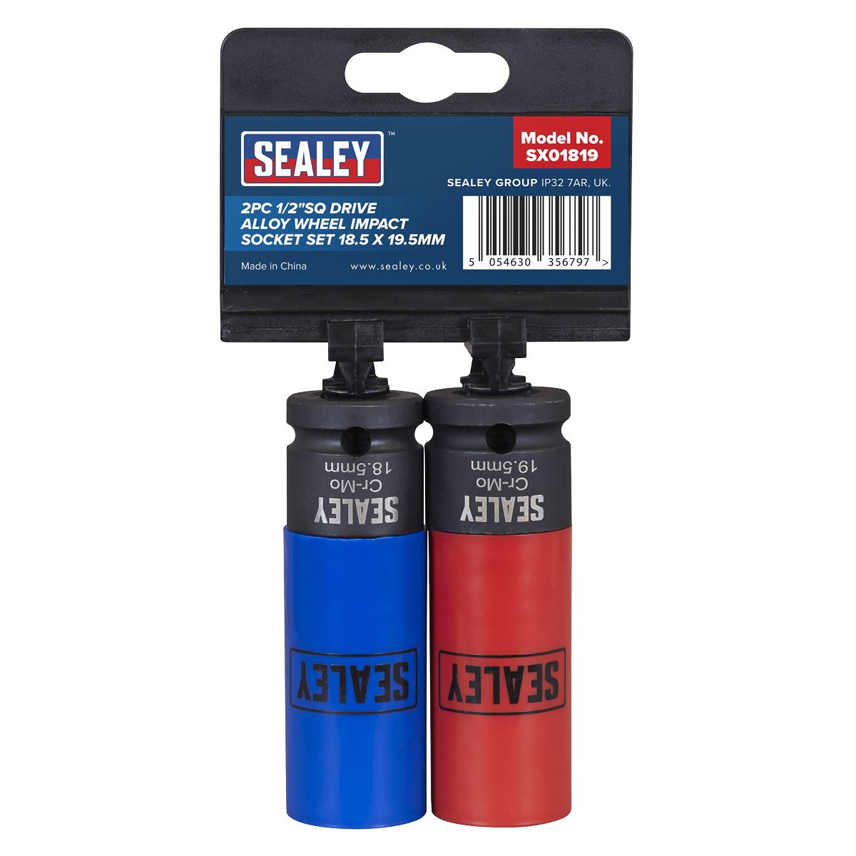 Sealey Alloy Wheel CAP Impact Socket Set 1/2"D 2pc 18.5 and 19.5mm SX01819