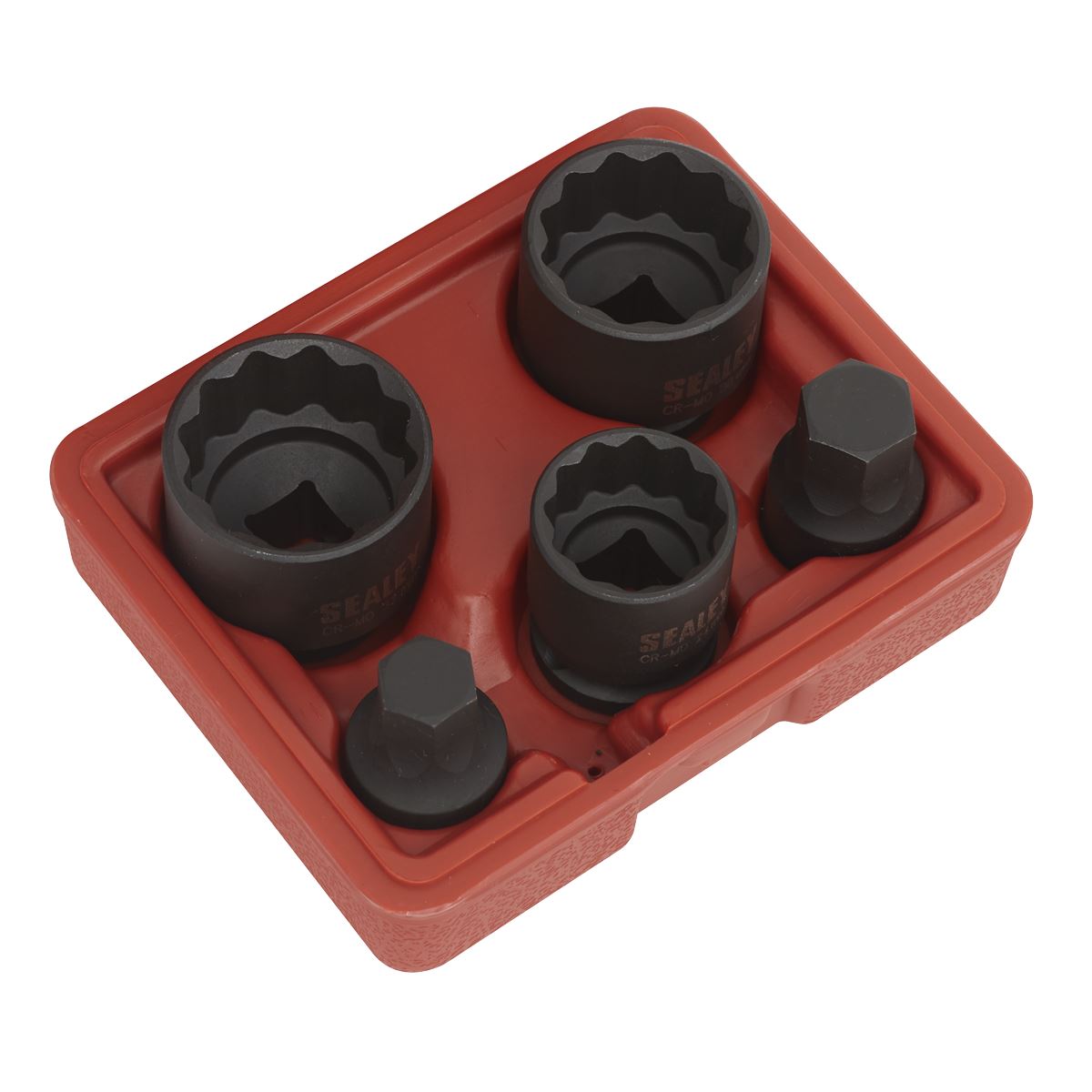 Sealey Impact Hub Socket & Socket Bit Set 5pc 12-Point 1/2"Sq Drive SX053