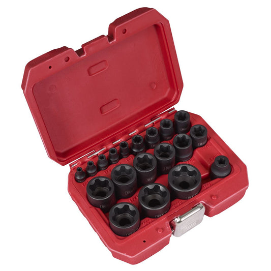 Sealey External Impact Torx TRX-P* Socket Set 19pc inc EP8.8 Tesla Socket SX097