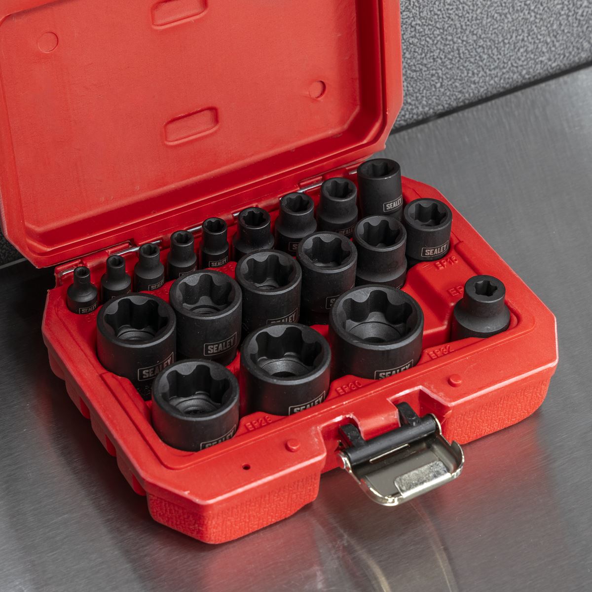 Sealey External Impact Torx TRX-P* Socket Set 19pc inc EP8.8 Tesla Socket SX097