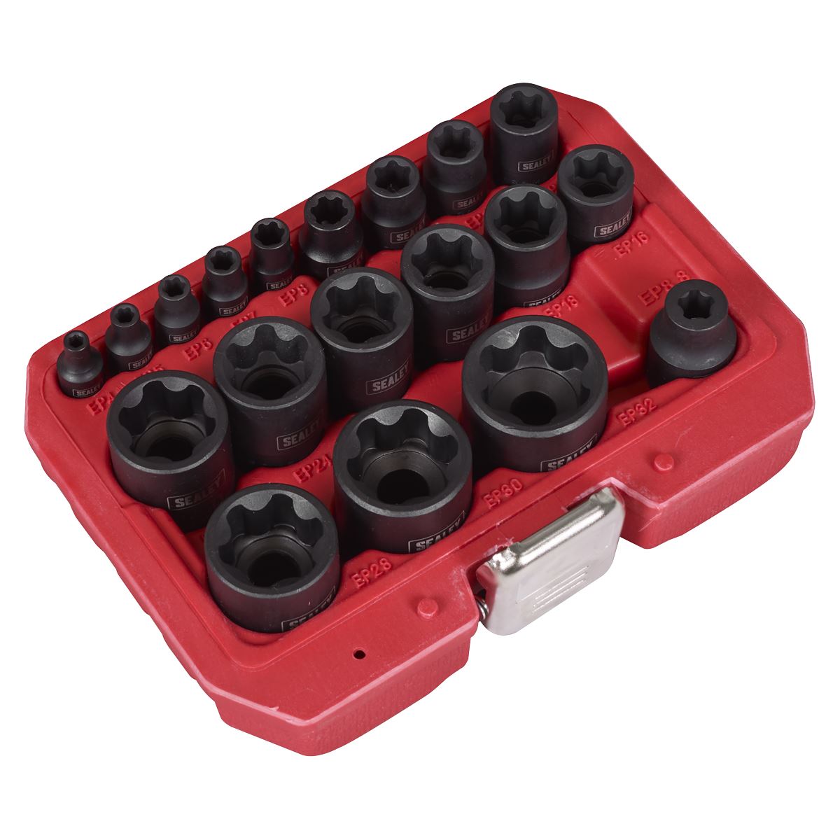 Sealey External Impact Torx TRX-P* Socket Set 19pc inc EP8.8 Tesla Socket SX097