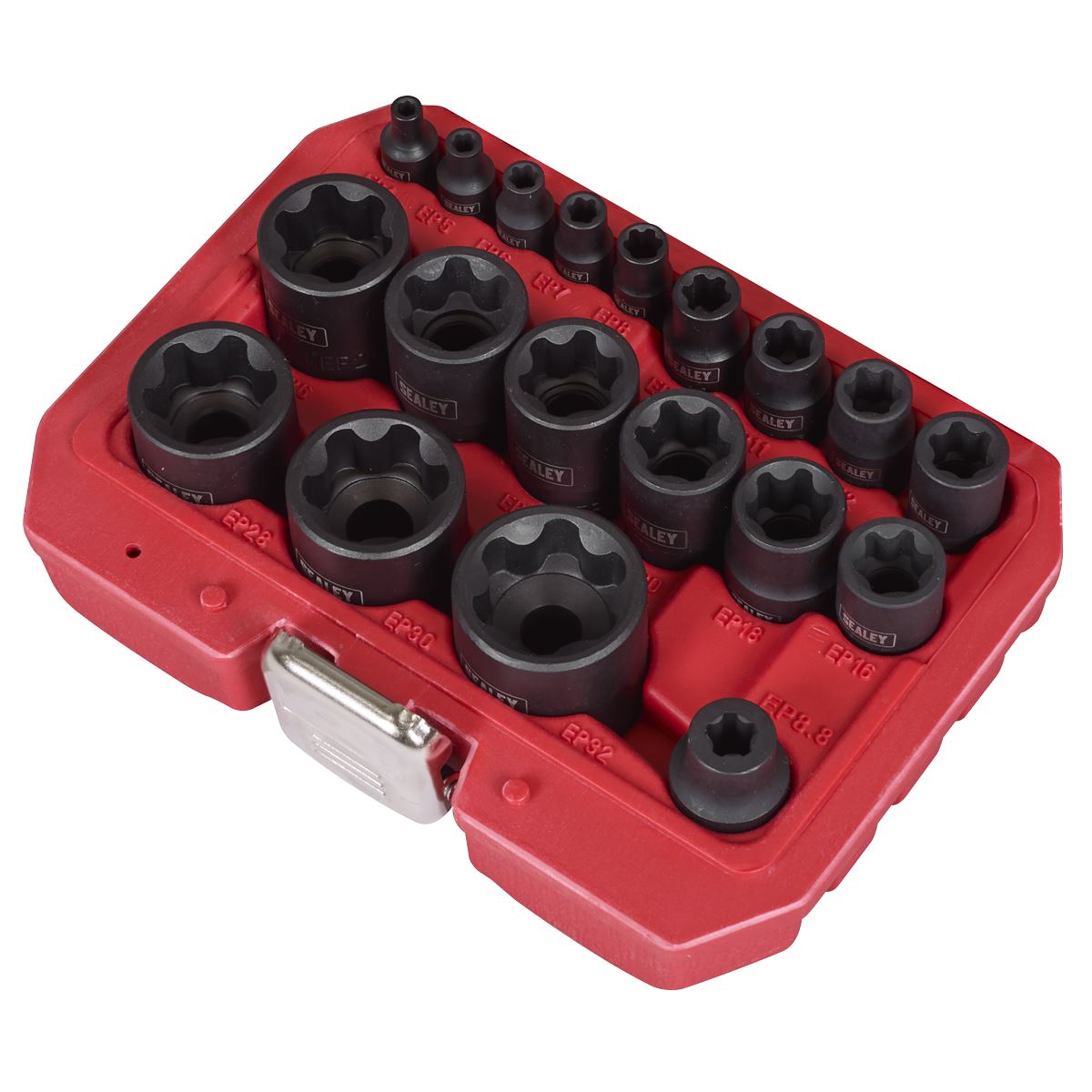 Sealey External Impact Torx TRX-P* Socket Set 19pc inc EP8.8 Tesla Socket SX097