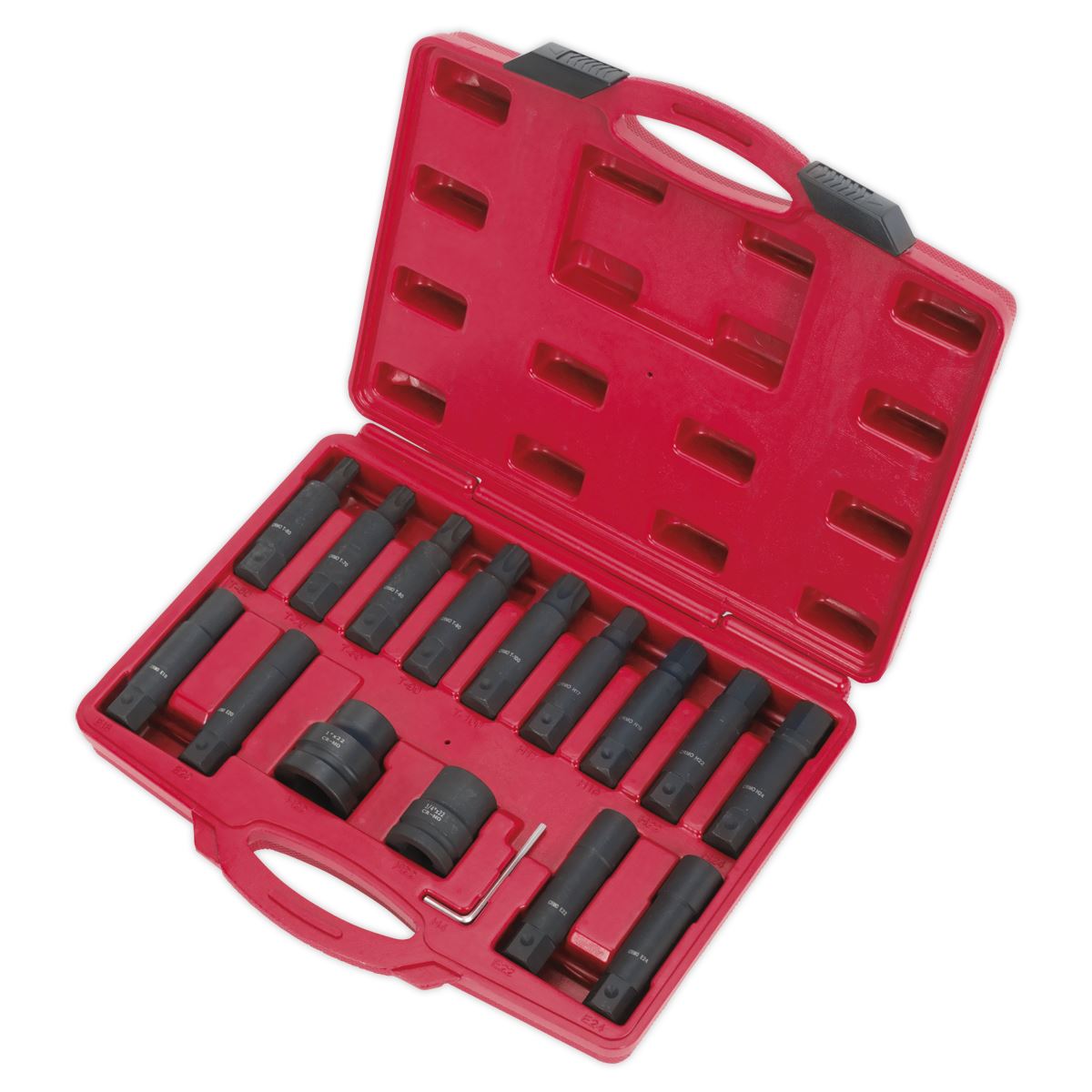 Sealey Impact Hex, TRX-Star* & TRX-Star* Female Socket Bit Set 16pc 3/4" & 1"Sq Drive SX098
