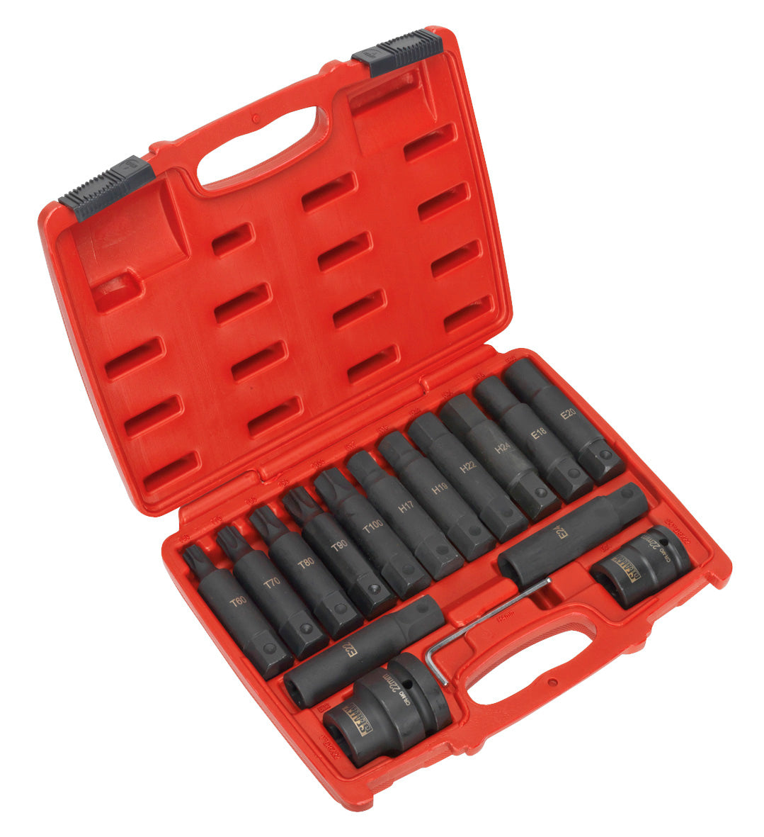 Sealey Impact Hex, TRX-Star* & TRX-Star* Female Socket Bit Set 16pc 3/4" & 1"Sq Drive SX098