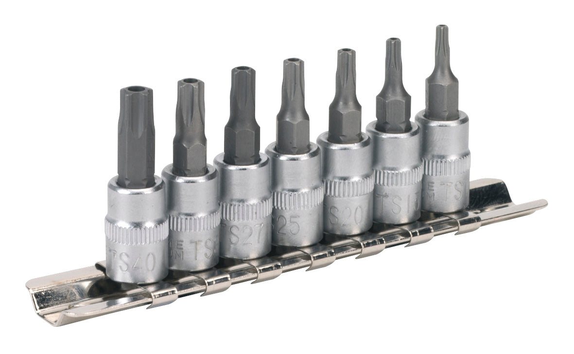 Sealey TRX-TS* Security Socket Bit Set 7pc 1/4"Sq Drive SX106