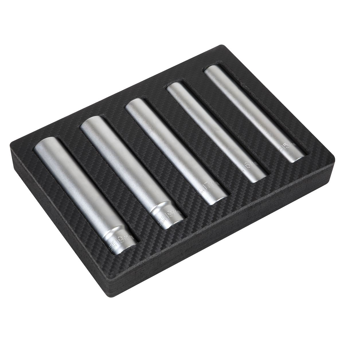 Sealey Extra Deep Metric Socket Set 15 16 17 18 & 19mm 5pc 3/8"Sq Drive SX1519