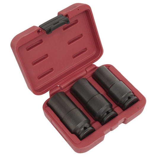 Sealey Deep Weighted Crankshaft Metric Impact Socket Set 1/2"Sq Drive 3pc SX319