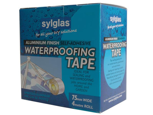 Sylglas Aluminium Finish Waterproofing Tape 75mm x 4m SYLAT75