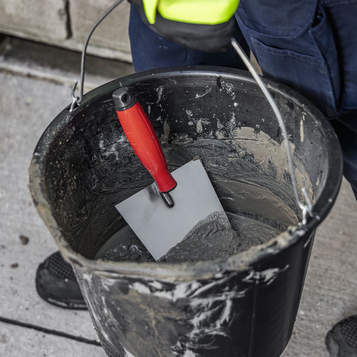 Sealey Stainless Steel Bucket Trowel Rubber Handle 180mm T1204