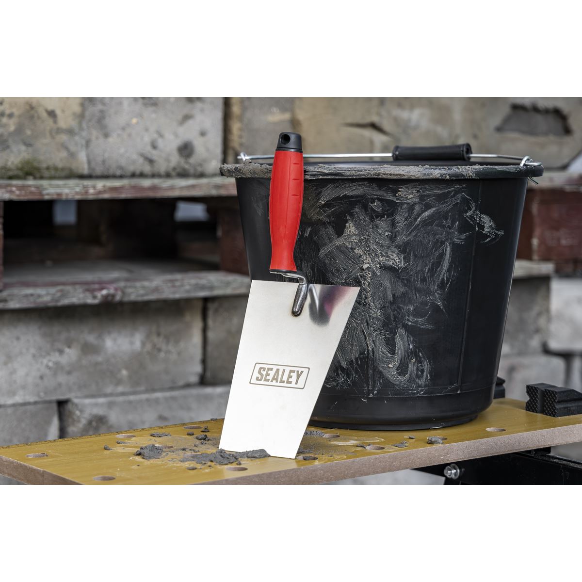 Sealey Stainless Steel Bucket Trowel Rubber Handle 180mm T1204