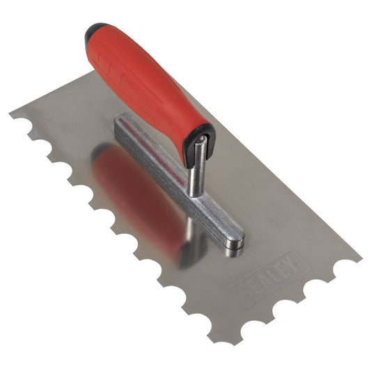 Sealey Stainless Steel 270mm Semicircle Tooth Trowel Rubber Handle T6701