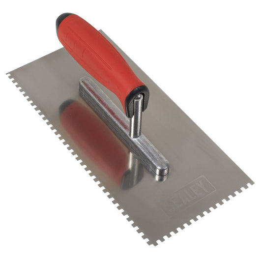 Sealey Stainless Steel 270mm Notch Trowel Rubber Handle 4mm T7804