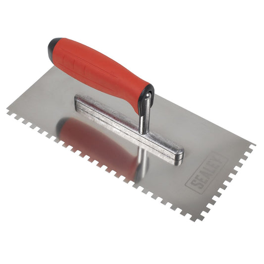 Sealey Stainless Steel 270mm Notch Trowel Rubber Handle 6mm T7806