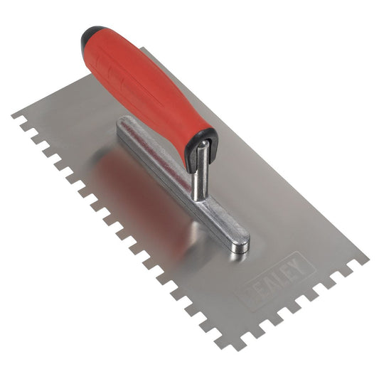 Sealey Stainless Steel 270mm Notch Trowel Rubber Handle 8mm T7808