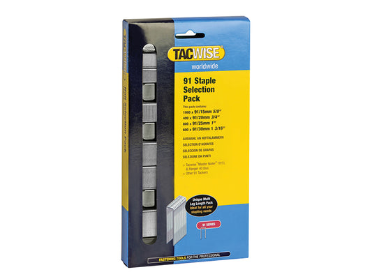 Tacwise 91 Narrow Crown Staples Selection - Electric Tackers (Pack 2800) TAC0204