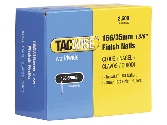 Tacwise 16 Gauge Straight Finish Nails 20mm (Pack 2500) TAC0665