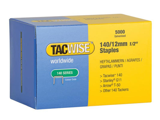 Tacwise 140 Galvanised Staples 12mm (Pack 5000) TAC0343