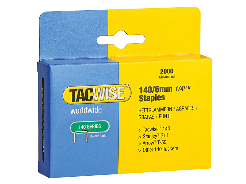 Tacwise 140 Heavy-Duty Staples 6mm (Type T50 G) (Pack 2000) TAC0345