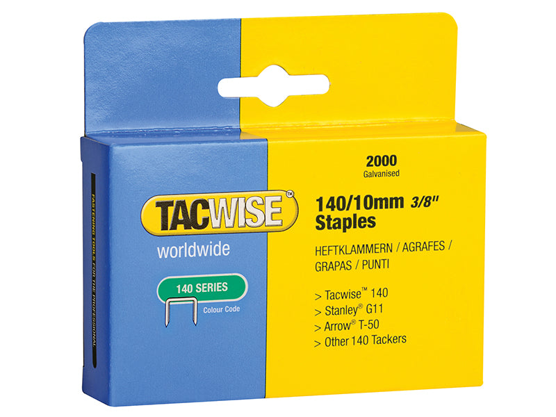 Tacwise 140 Heavy-Duty Staples 10mm (Type T50 G) (Pack 2000) TAC0347