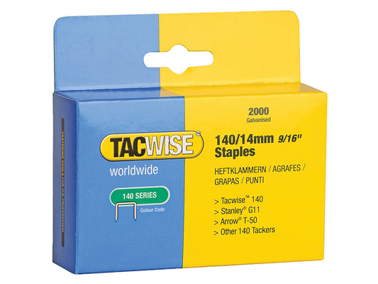 Tacwise 140 Heavy-Duty Staples 14mm (Type T50 G) (Pack 2000) TAC0349