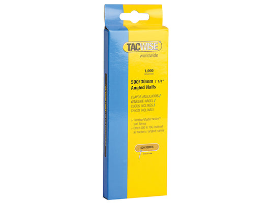 Tacwise 500 18 Gauge 30mm Angled Nails (Pack 1000) TAC0481