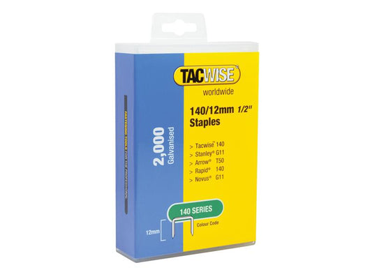 Tacwise 140 Galvanised Staples 12mm (Pack 2000) TAC1419