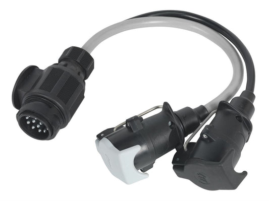 Sealey caravan trailer Conversion Lead 13-Pin Euro to 7-Pin N & S Type 12V TB55