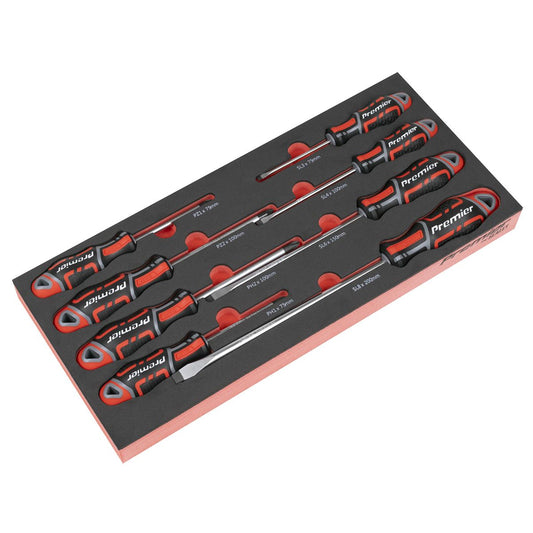 Sealey Screwdriver Set with Tool Tray 8pc Pozi Slotted & Phillips TBT53