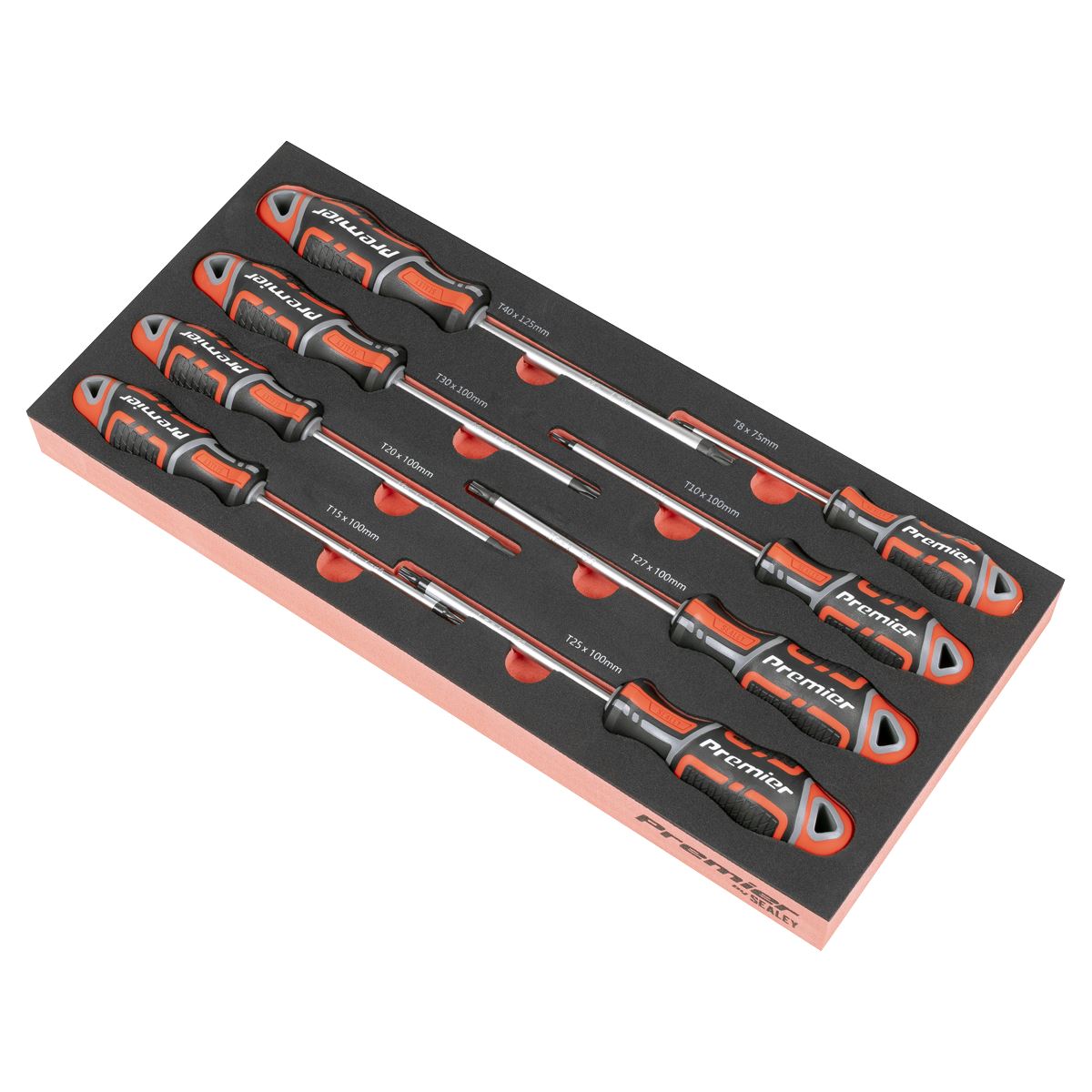Sealey Torx Star Screwdriver Set with Tool Tray 8pc T8 to T40 TBT55