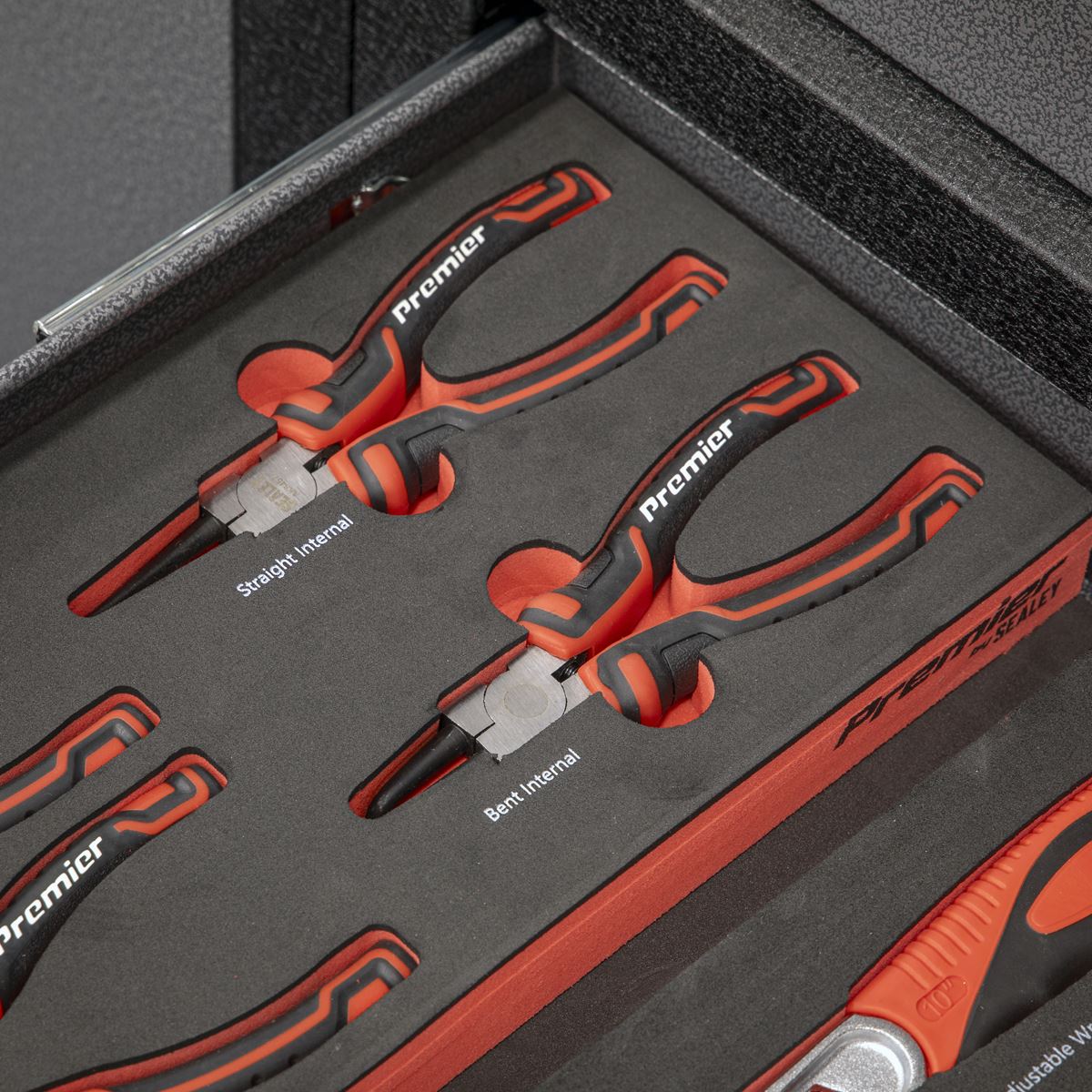 Sealey Circlip Pliers Set with Tool Tray 4pc Straight & Bent Ext & Int TBT57