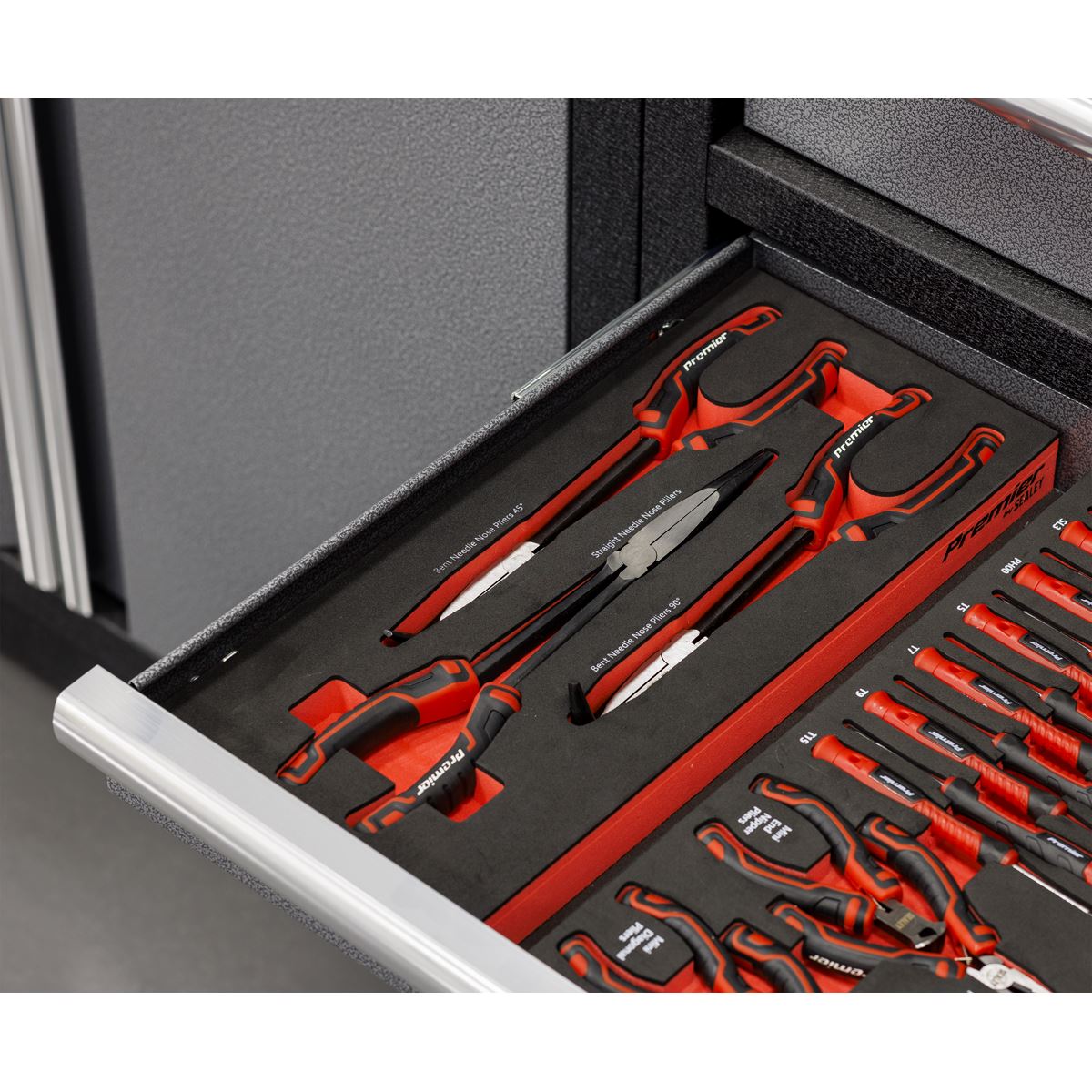 Sealey Long Needle Nose Pliers Set with Tool Tray 3pc TBT58