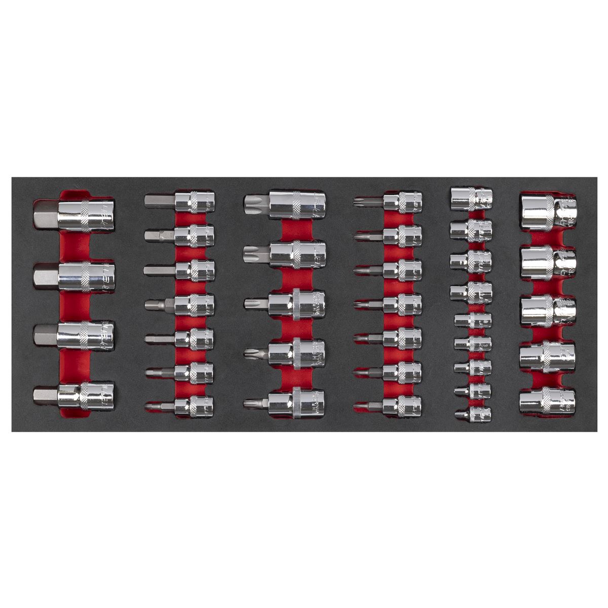 Sealey Socket Bit Set with Tool Tray 37pc Male Female Torx And Hex TBT61