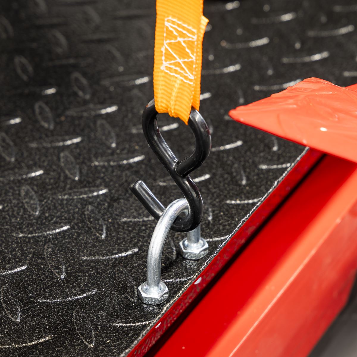 Sealey Ratchet Straps 25mm x 4m Polyester Webbing with S-Hooks 500kg Breaking Strength - 2 Pairs TD0540S4