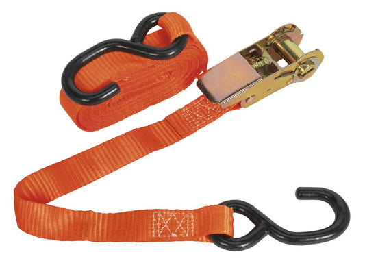 Sealey Ratchet Strap 25mm x 4.5m Polyester Webbing with S-Hook 800kg Breaking Strength TD0845S