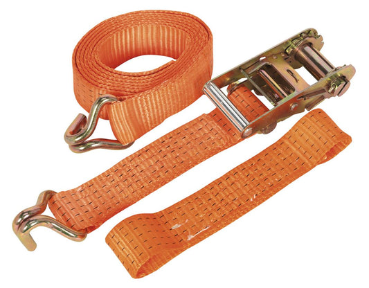 Sealey Car Transporter Ratchet Strap 50mm x 3m Alloy Wheel - Single 5000kg Breaking Strength TDRWA