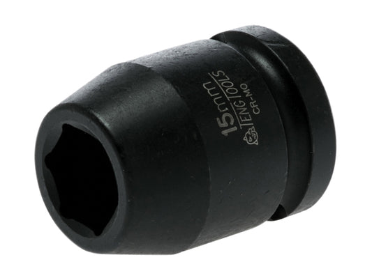 Teng 15mm Impact Socket Hexagon 6 Point 1/2in Drive TEN920515N
