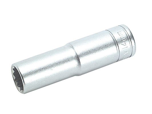 Teng 17mm 1/2in Drive Deep Socket Bi Hexagon 12-Point Satin Finish TENM120617