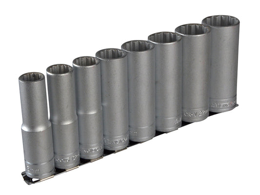 Teng 1/2in Drive M1207 Socket Clip Rail Set, 8 Piece TENM1207