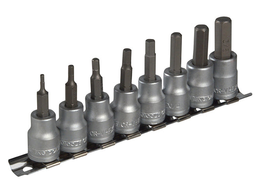 Teng M3811 Socket Clip Rail AF Hex Set of 8 3/8in Drive TENM3811