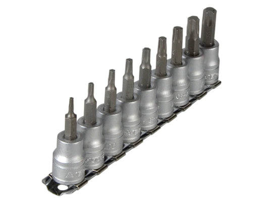 Teng M3813TX Socket Clip Rail Set of 9 External TORX 3/8in Drive TENM3813TX