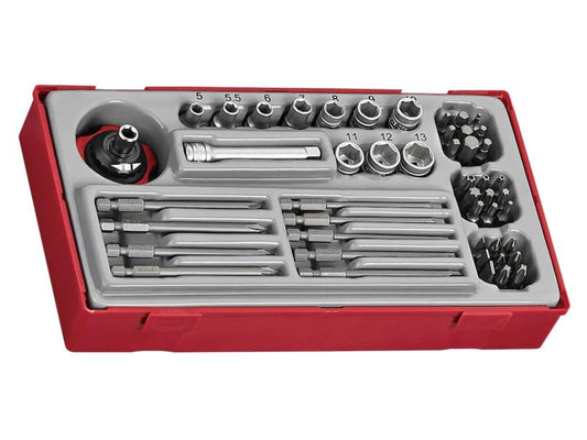 Teng 1/4in Socket Set 48 Piece Single Hex Torx Hex & Screwdriver Bits TENTT1448
