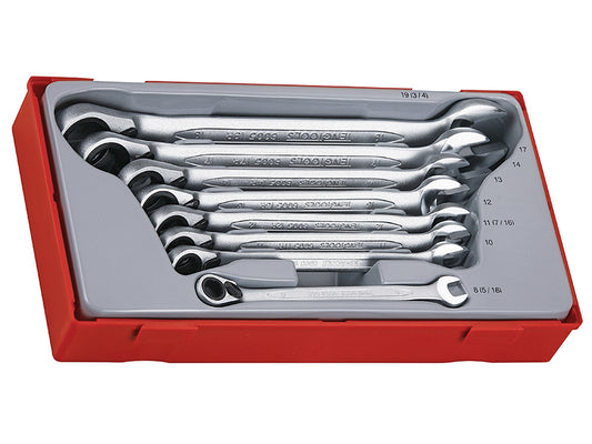 Teng TT6508R Metric Ratchet Combination Spanner Set, 8 Piece TENTT6508R
