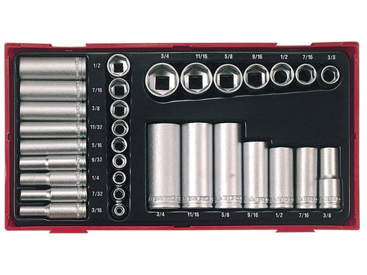 Teng Imperial Standard And Deep Socket Set 32 Pc 1/4 & 3/8in Drive 6Pt TTAF32