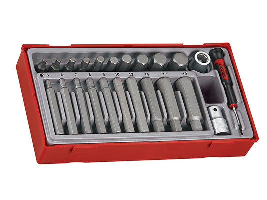 Teng Metric Hex Bit Socket Set 23 Piece 1/2in Drive Short And Long Tray TTHEX23