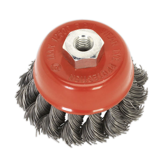 Sealey Twist Knot Wire Cup Brush �65mm M10 x 1.5mm TKCB65