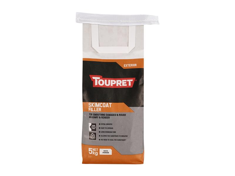 Toupret Exterior Skimcoat Filler 5kg For Smoothing Masonry Render TOUTTEGFAP05