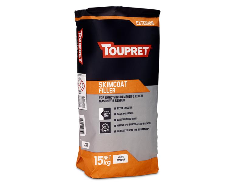 Toupret Exterior Skimcoat Filler 15kg For Masonry And Render TOUTTEGFAP15