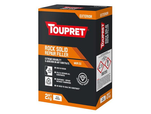 Toupret Exterior Rock Solid Repair Filler 2kg For Most Surfaces TOUTTMUX02