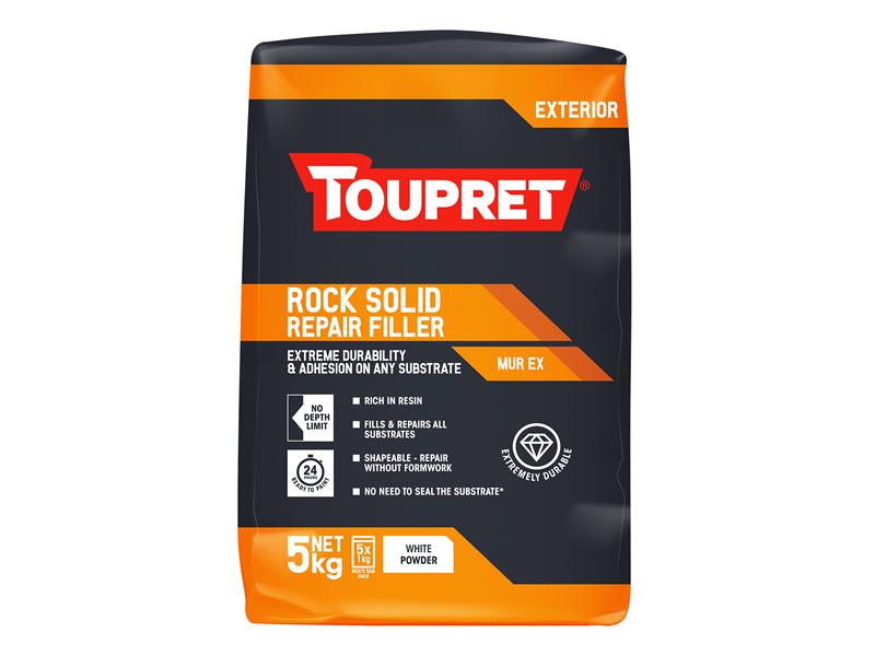 Toupret Exterior Rock Solid Repair Filler 5kg TOUTTMUX051